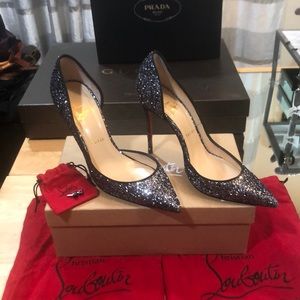 Christian Louboutin Iriza blue/Blk glitter HOT 39